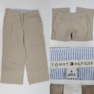 Vtg Y2K Tommy Hilfiger Womens 4 30x24"  100% Cotton Cargo Capris Cropped Pants